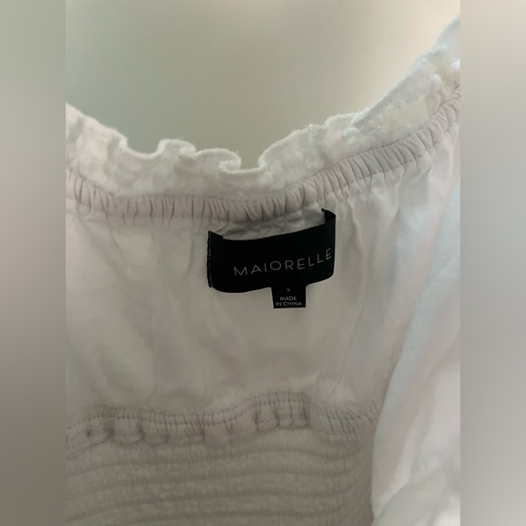 Majorelle white ruched summer mini dress. - Picture 2 of 4